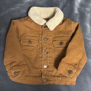GAP Denim Sherpa-Lined Button Jacket